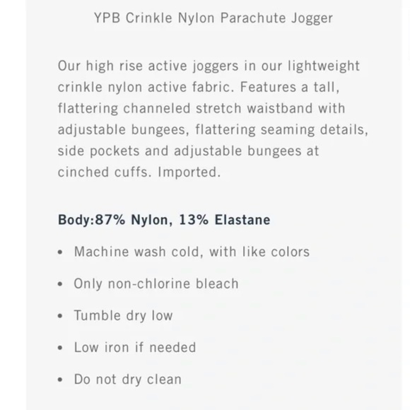 Abercrombie & Fitch YPB Crinkle Nylon Parachute Jogger Pants Olive Green XS - Picture 5 of 12